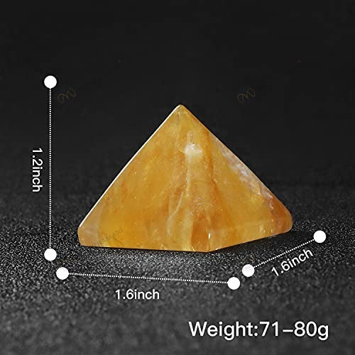 MantraMani® Yellow Citrine Pyramid – Energy & Manifestation Crystal Pyramid