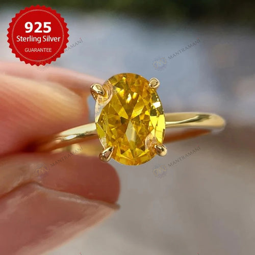 MantraMani® Yellow Citrine Ring: Abundance & Prosperity