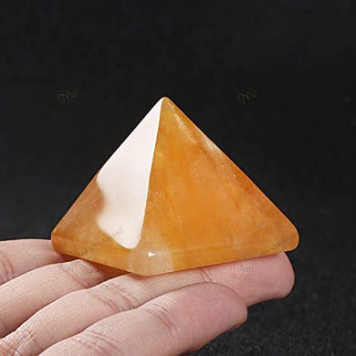 MantraMani® Yellow Citrine Pyramid – Energy & Manifestation Crystal Pyramid