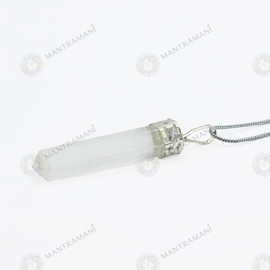 MantraMani® Clear Quartz Pencil Pendant