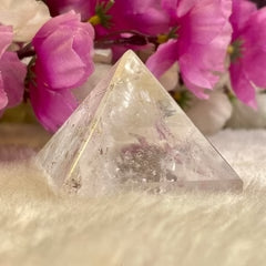 MantraMani® Clear Quartz Pyramid – Energy Cleansing, Meditation & Focus Crystal Pyramid