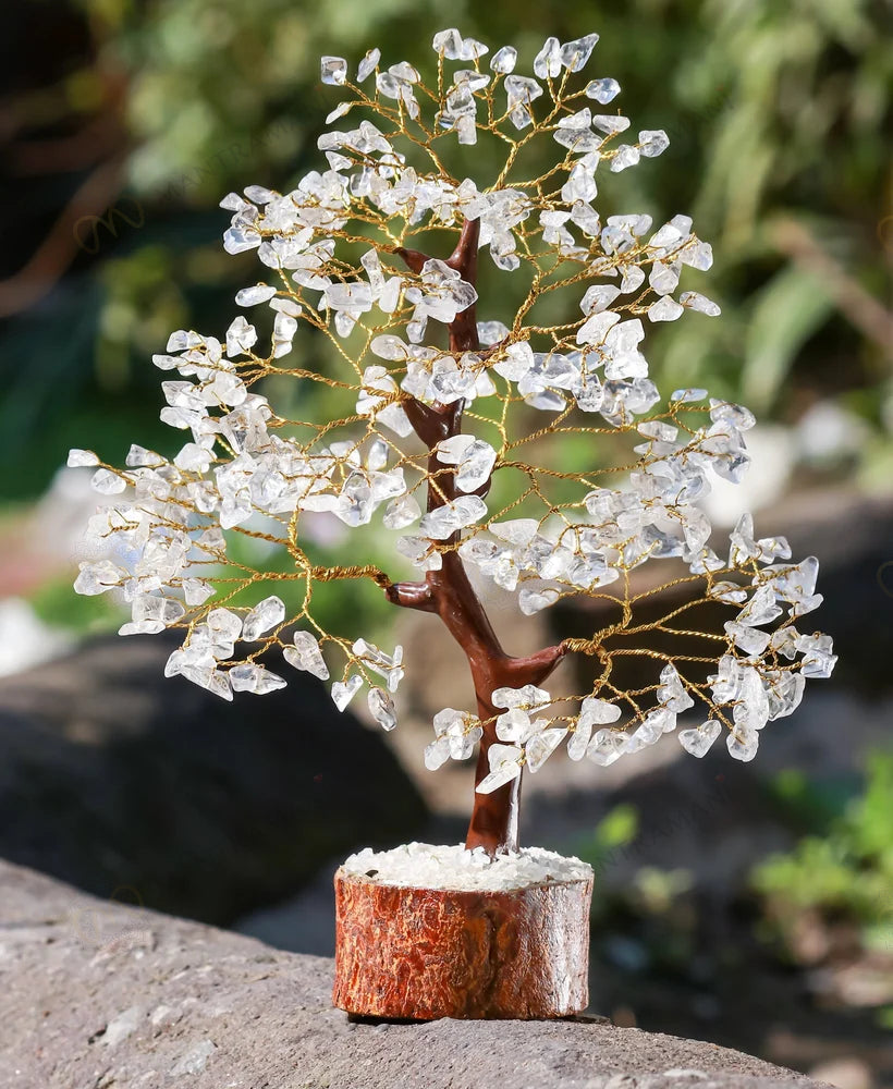 MantraMani® Clear Quartz Crystal Tree – Removes Depression, Anger & Anxiety