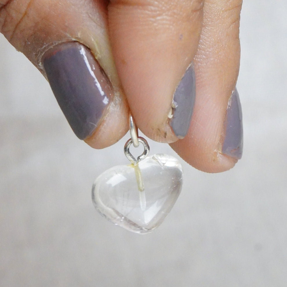 MantraMani® Rock Crystal Heart Pendant