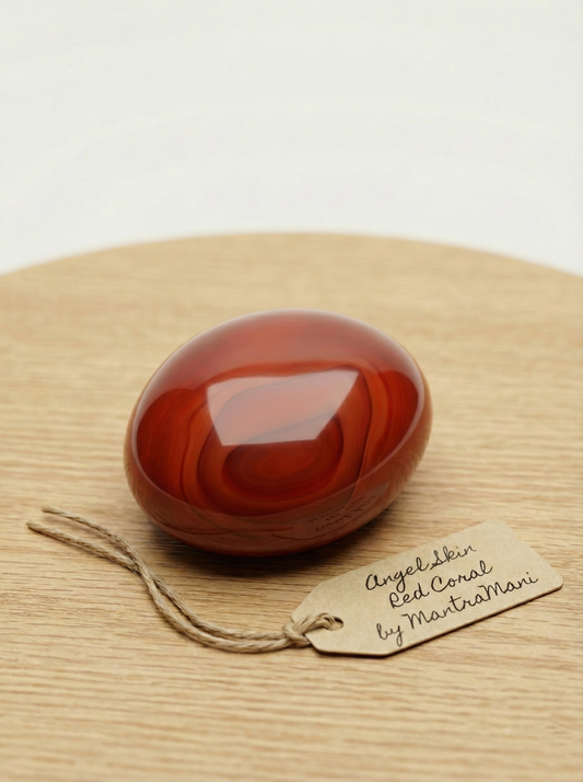 MantraMani™ Angel Skin Coral (Moonga) Stone for Emotional Healing, Mars Balance & Protective Strength