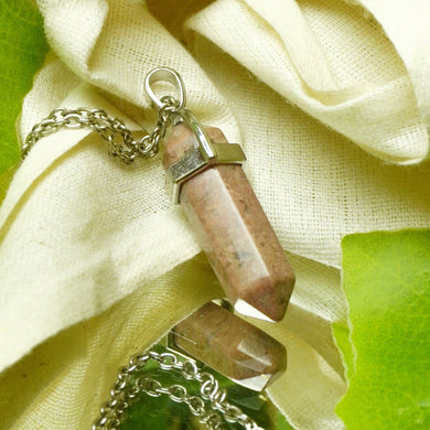 MantraMani® Rhodonite Crystal Point Pendant