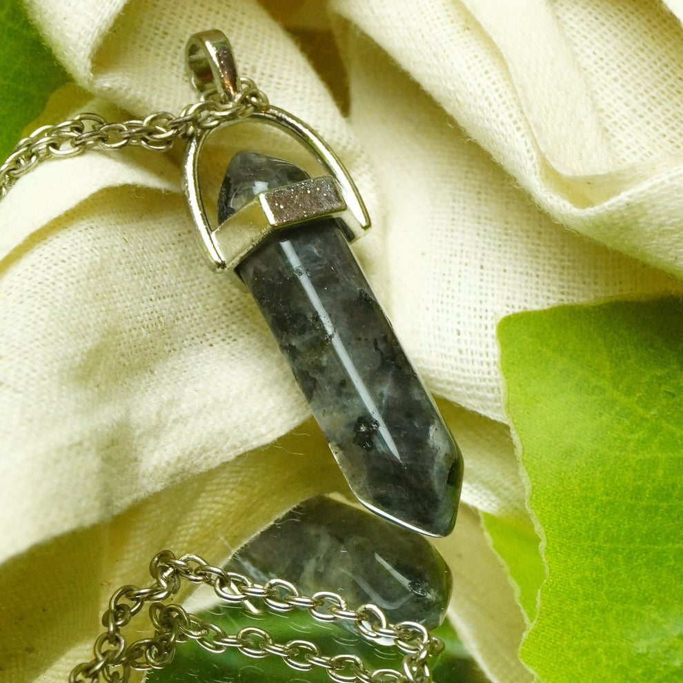 MantraMani® Spectrolite Crystal Point Pendant