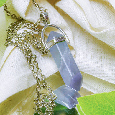 MantraMani® Fluorite Crystal Point Pendant