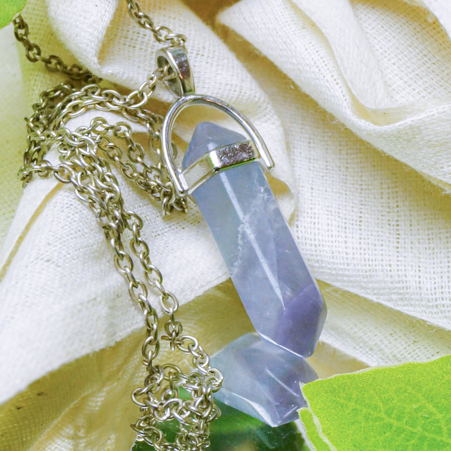 MantraMani® Fluorite Crystal Point Pendant