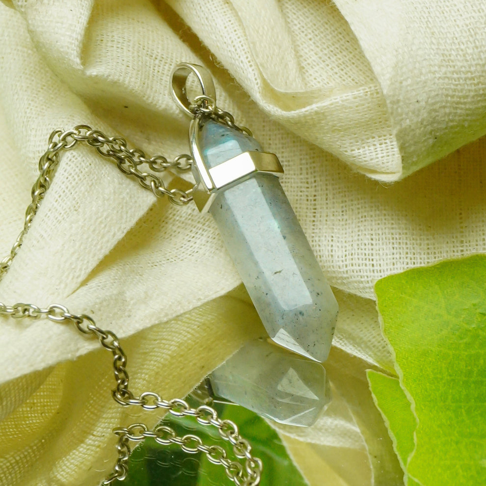 MantraMani® Labradorite Crystal Point Pendant