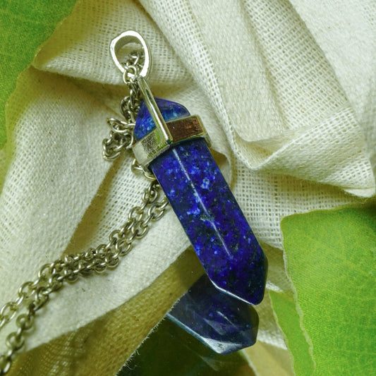 MantraMani Lapis Lazuli Crystal Point Pendant - MantraMani® Authentic Vedic Gemstone