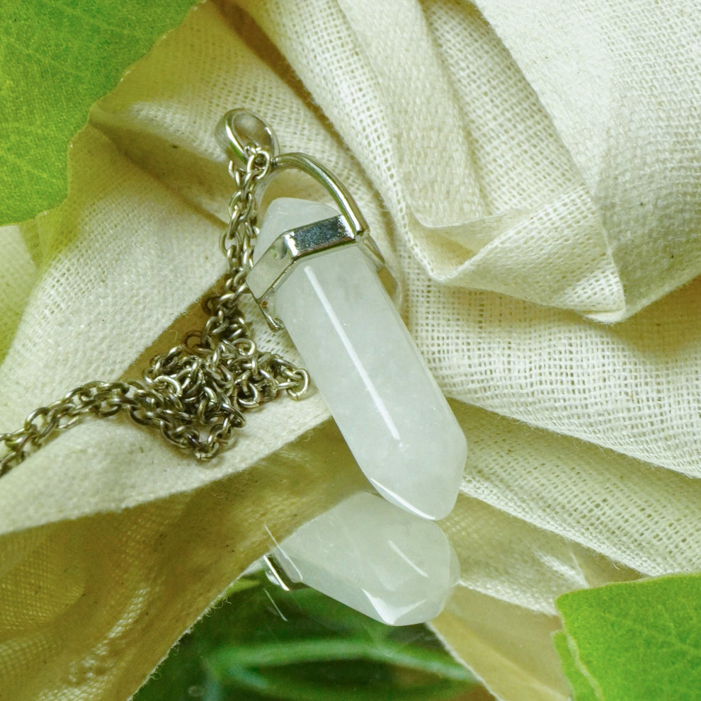 MantraMani® Clear Quartz Crystal Point Pendant