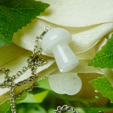 MantraMani® Clear Quartz Crystal Mushroom Pendant