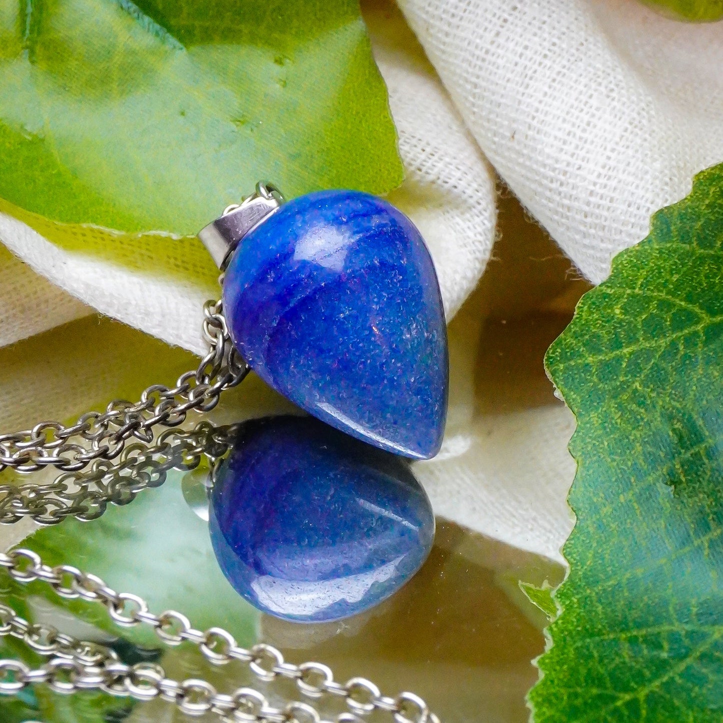 MantraMani® Blue Aventurine Crystal Drop Pendant
