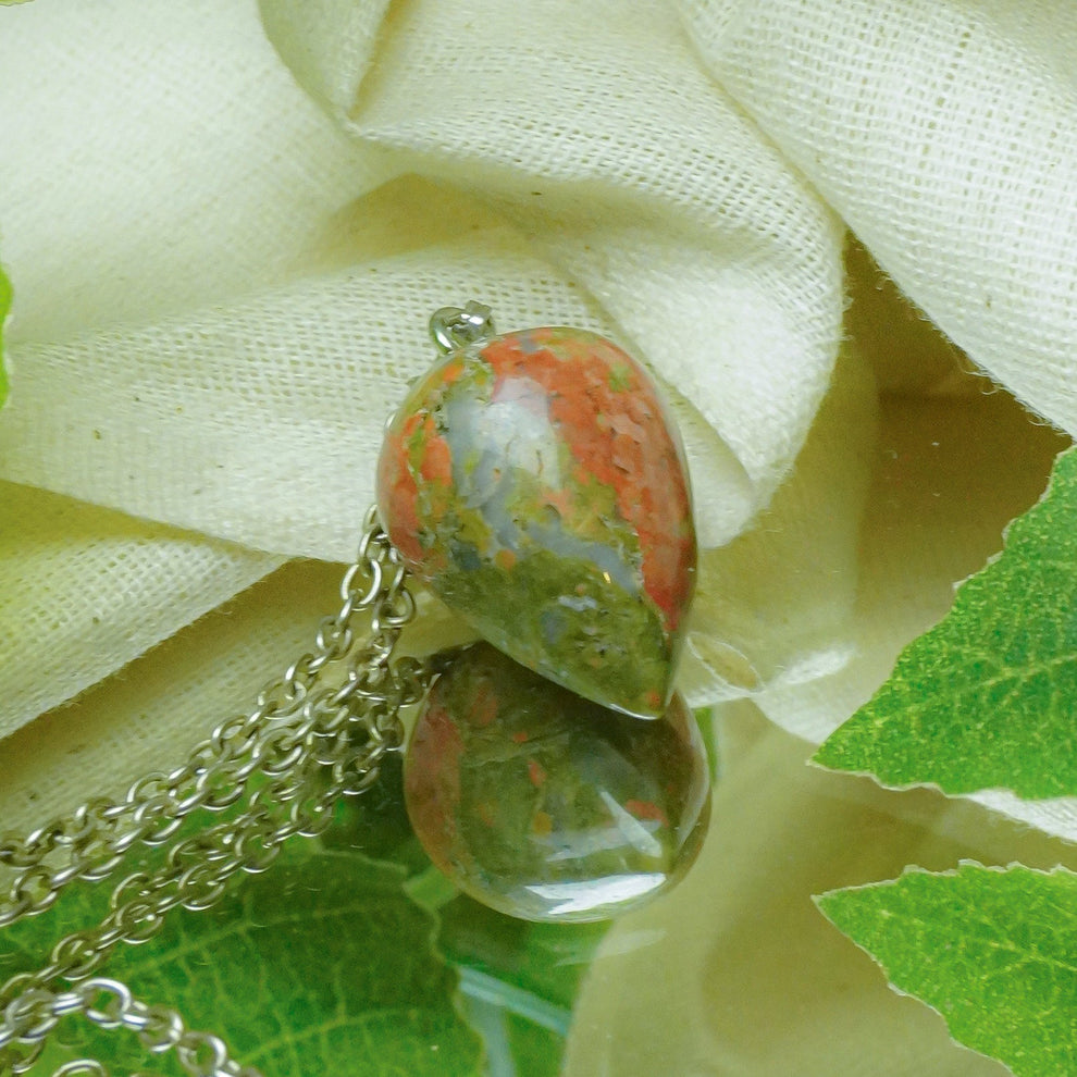 MantraMani® Unakite Crystal Drop Pendant