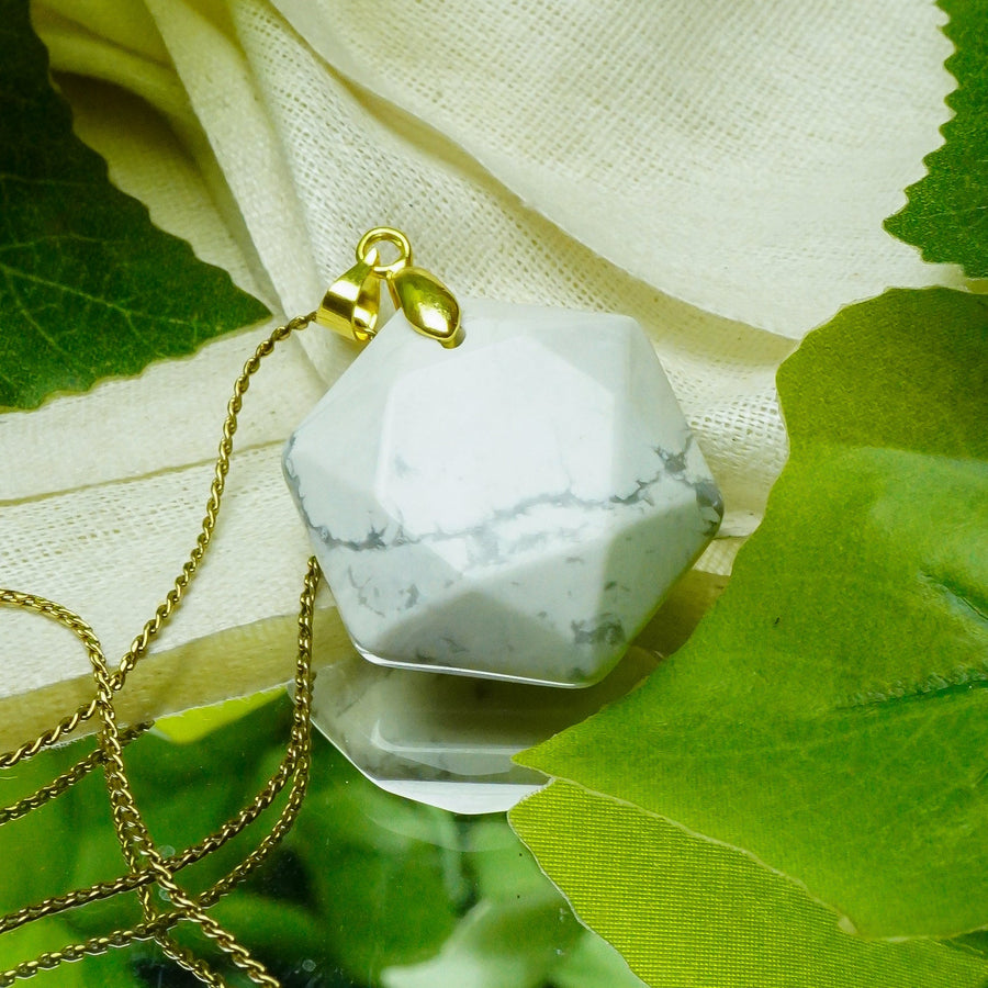 MantraMani® Howlite Crystal Hexagon Pendant
