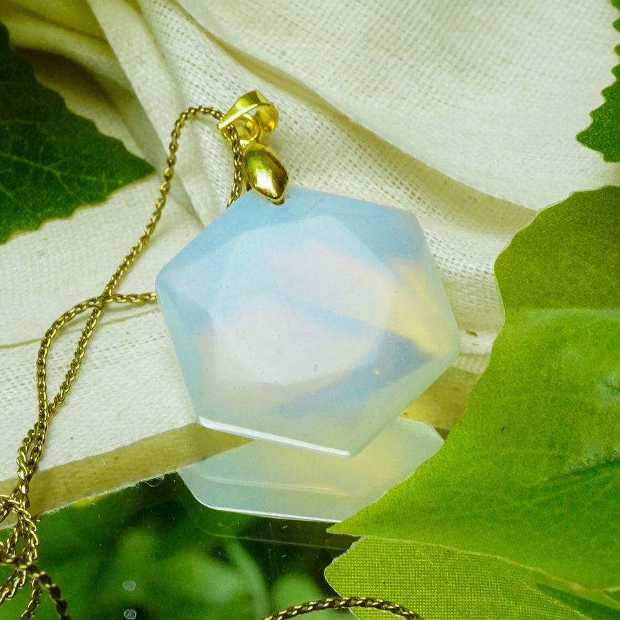 MantraMani® Opalite Crystal Hexagon Pendant