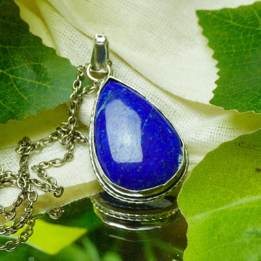 MantraMani Lapis Lazuli Crystal Fancy Pendant - MantraMani® Authentic Vedic Gemstone