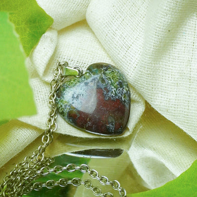 MantraMani® Dragon's Bloodstone Crystal Heart Pendant