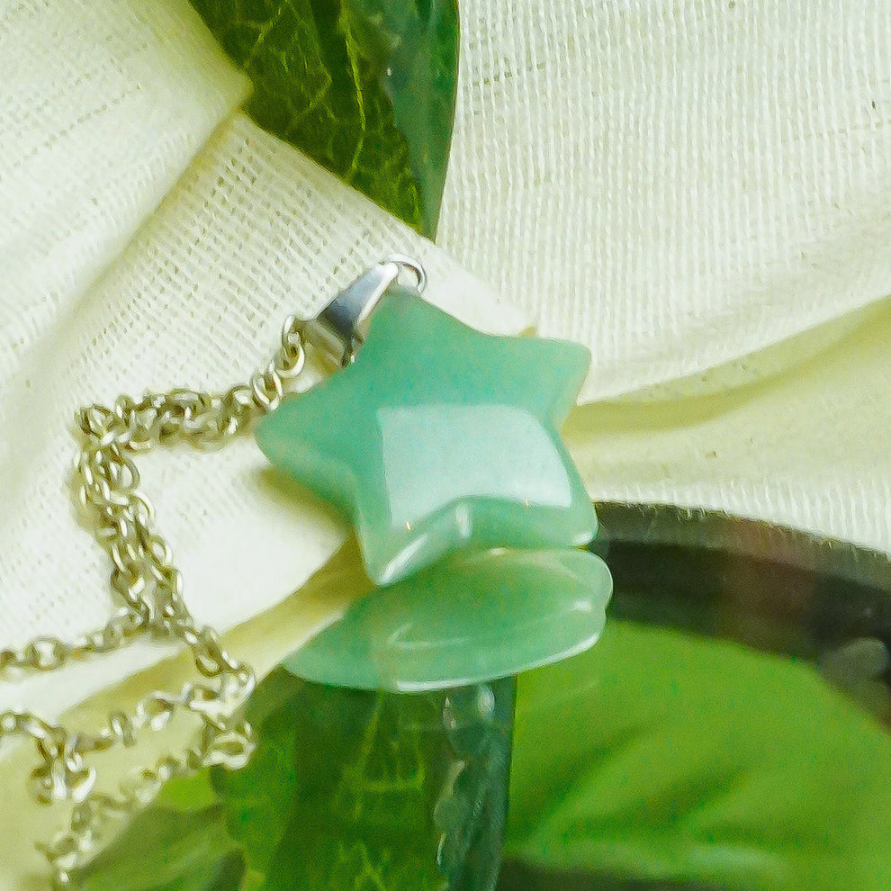 MantraMani® Green Aventurine Crystal Star Pendant
