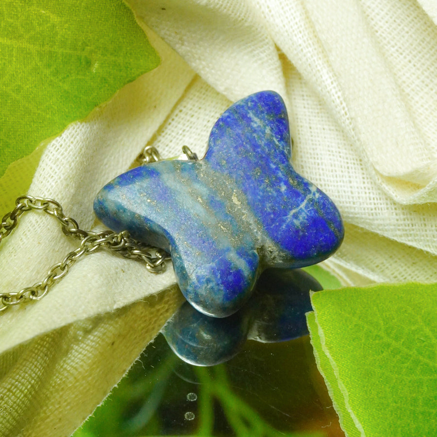 MantraMani® Sodalite Crystal Butterfly Pendant