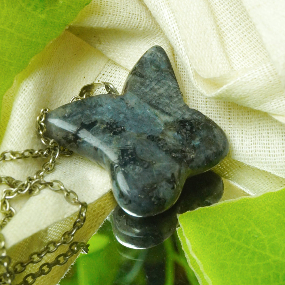MantraMani® Labradorite Crystal Butterfly Pendant