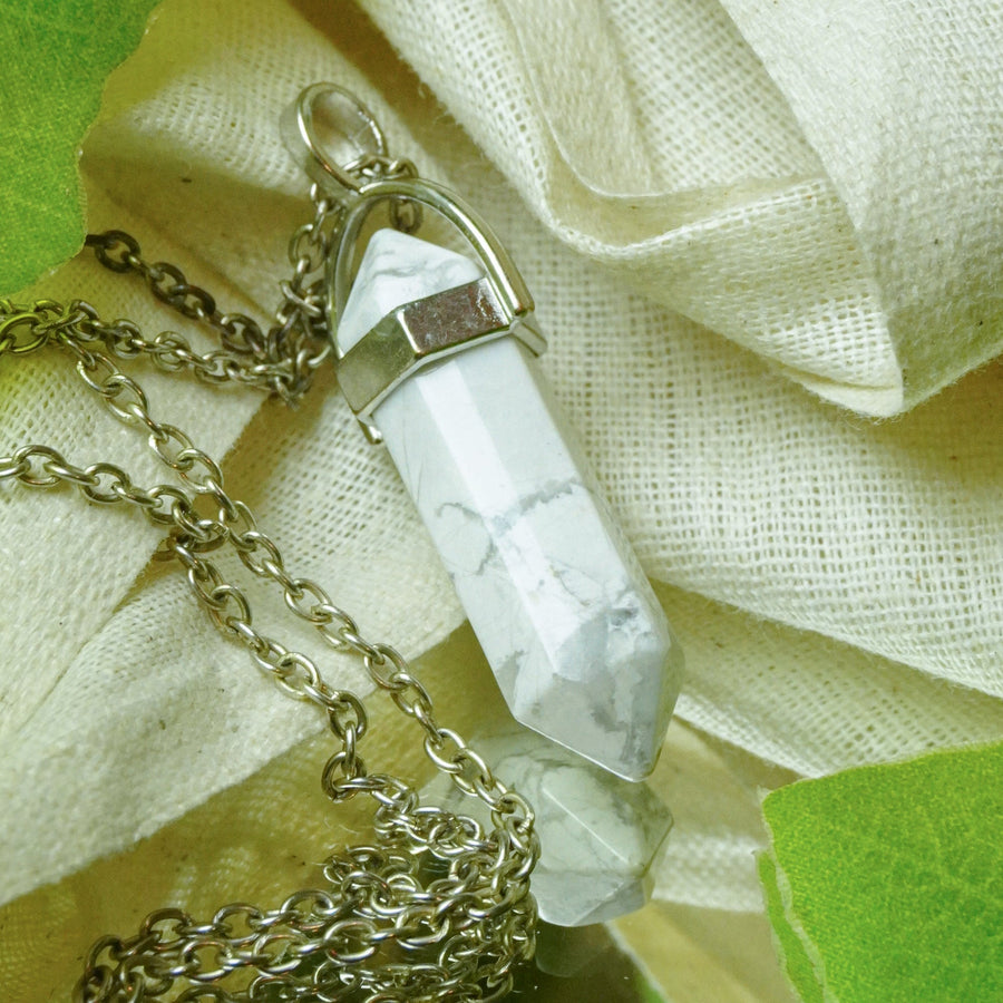 MantraMani® Howlite Crystal Point Pendant