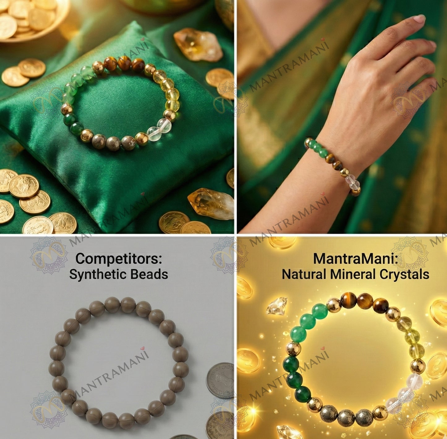 MantraMani® Dhan Vriddhi™ – Money Magnet Bracelet - Attract Wealth • Removes Financial/Money Blockage • Unlock Opportunities • Align With Prosperity Energy