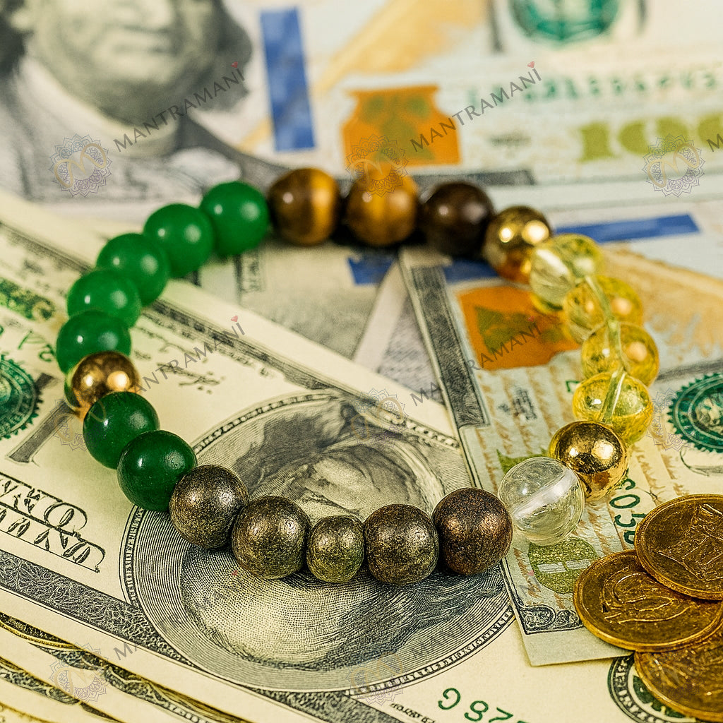 MantraMani® Dhan Vriddhi™ – Money Magnet Bracelet - Attract Wealth • Removes Financial/Money Blockage • Unlock Opportunities • Align With Prosperity Energy