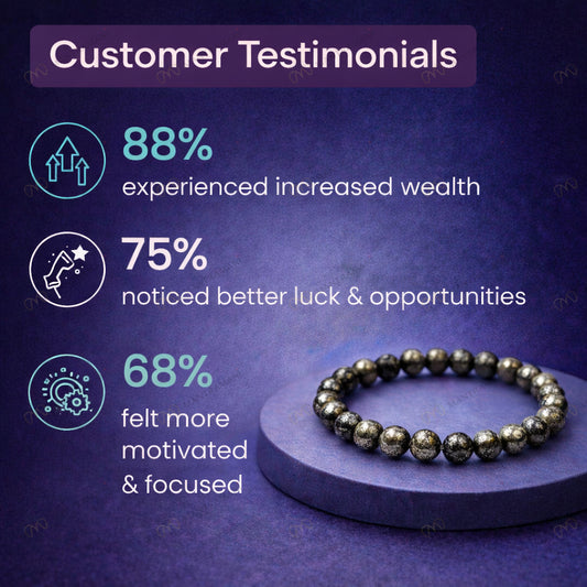 MantraMani® DhanVarsha Natural Pyrite Bracelet - Attracts Money • Remove Financial Burden • Open Income Paths • Align with Wealth Energy.