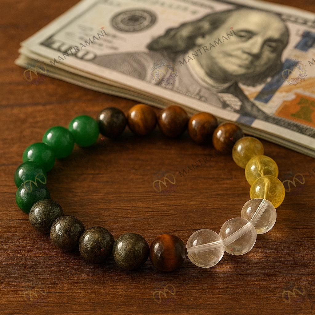 MantraMani® Dhan Vriddhi™ – Money Magnet Bracelet - Attract Wealth • Removes Financial/Money Blockage • Unlock Opportunities • Align With Prosperity Energy