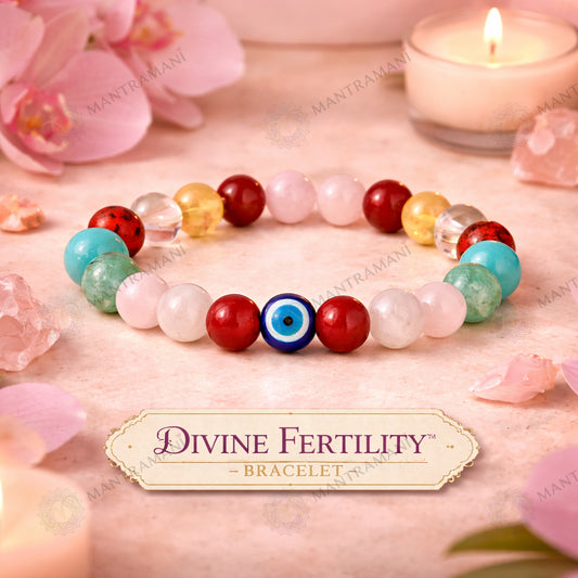 MantraMani® Divine Fertility™ Bracelet for Fertility, Safe Conception, Pregnancy Protection - MantraMani® Authentic Vedic Gemstone