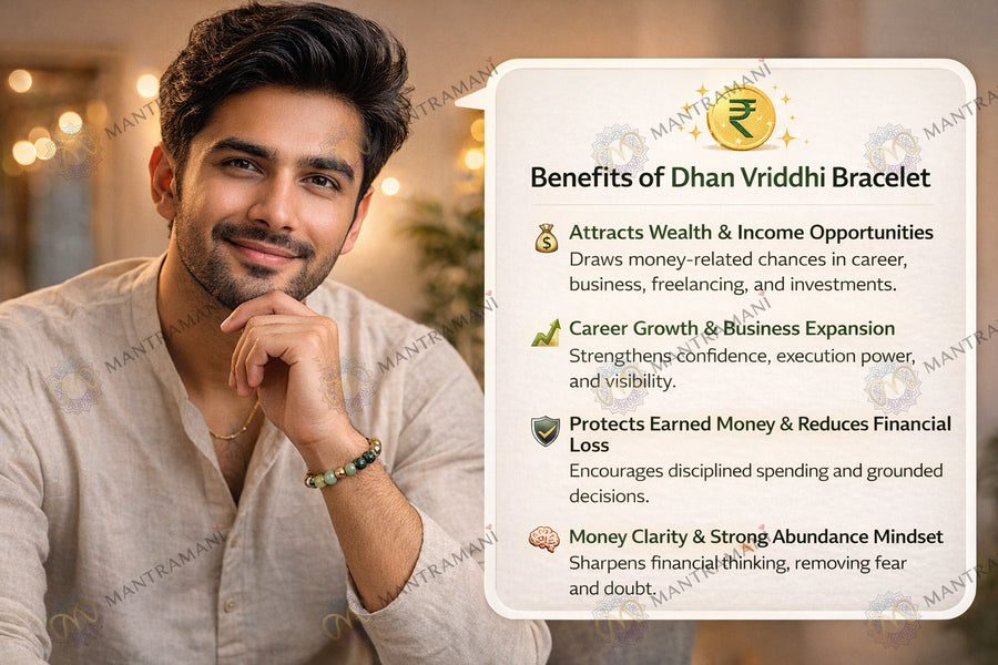 MantraMani® Dhan Vriddhi™ – Money Magnet Bracelet - Attract Wealth • Removes Financial/Money Blockage • Unlock Opportunities • Align With Prosperity Energy