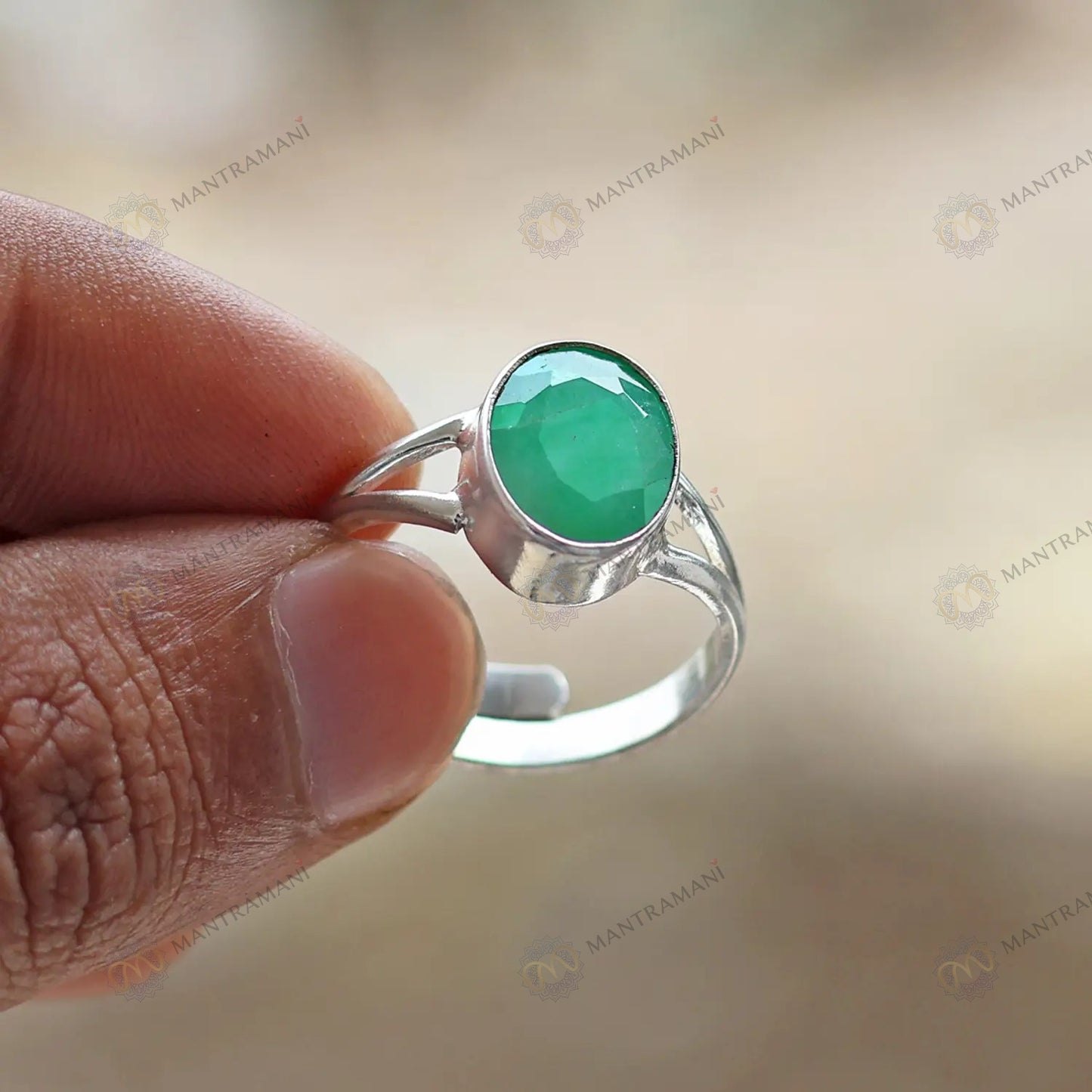 MantraMani® Panna (Real Emerald) Ring: Develop Sharp Intellect and Enhance Growth Opportunities