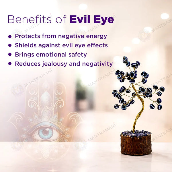 MantraMani® Evil Eye Tree – Protection from Negative Energy & Nazar