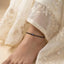 MantraMani® Heart Shape  Onyx Evil Eye Anklet
