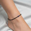 MantraMani® Heart Shape  Onyx Evil Eye Anklet