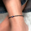 MantraMani® Heart Shape  Onyx Evil Eye Anklet