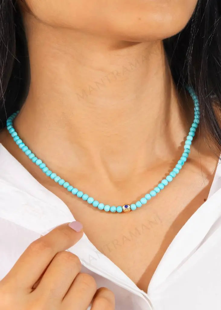 MantraMani® Blue Magnesite Turquoise Mala - For Success in Everything
