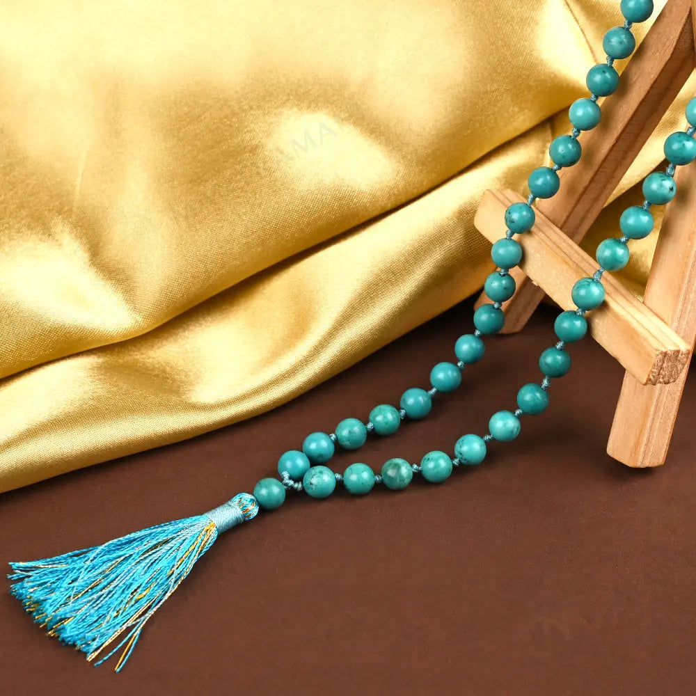 MantraMani® Blue Magnesite Turquoise Mala - For Success in Everything