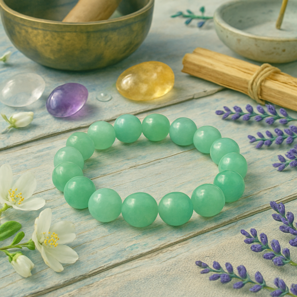 FortuneFlow™ Green Aventurine Bracelet for Luck, Wealth & Emotional Healing | Natural Non-Treated Crystal Beads | Heart Chakra, Focus & Opportunity Bracelet for Men & Women