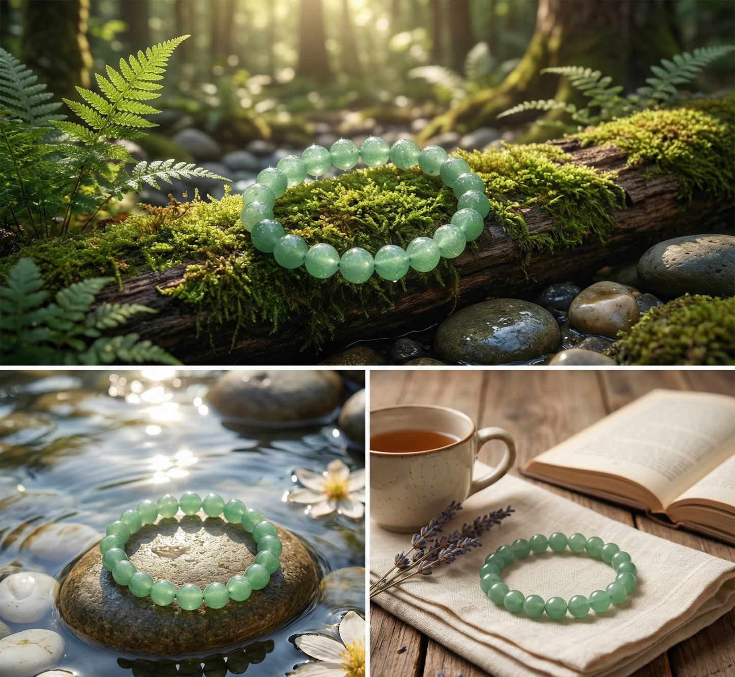 FortuneFlow™ Green Aventurine Bracelet for Luck, Wealth & Emotional Healing | Natural Non-Treated Crystal Beads | Heart Chakra, Focus & Opportunity Bracelet for Men & Women