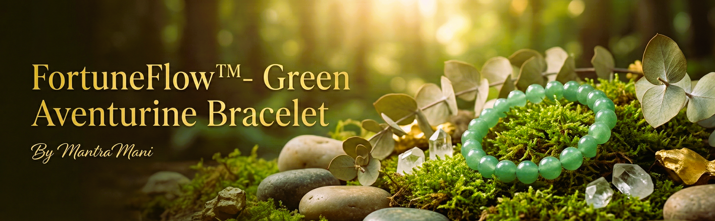 FortuneFlow™ Green Aventurine Bracelet for Luck, Wealth & Emotional Healing | Natural Non-Treated Crystal Beads | Heart Chakra, Focus & Opportunity Bracelet for Men & Women