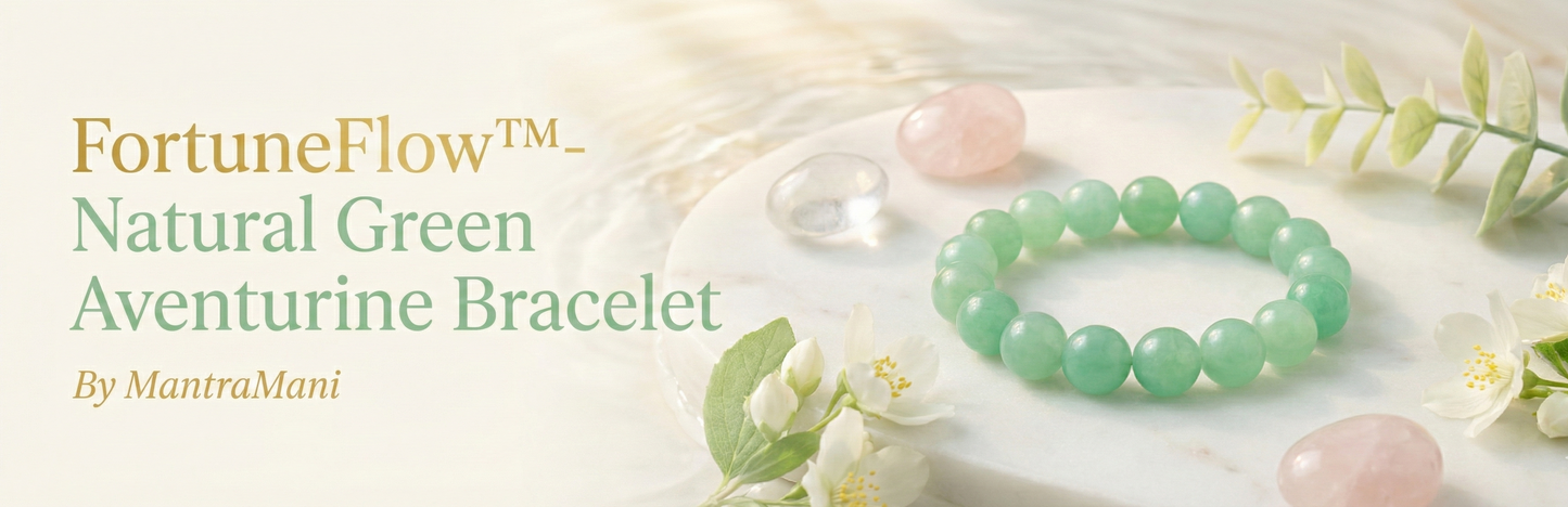 FortuneFlow™ Green Aventurine Bracelet for Luck, Wealth & Emotional Healing | Natural Non-Treated Crystal Beads | Heart Chakra, Focus & Opportunity Bracelet for Men & Women
