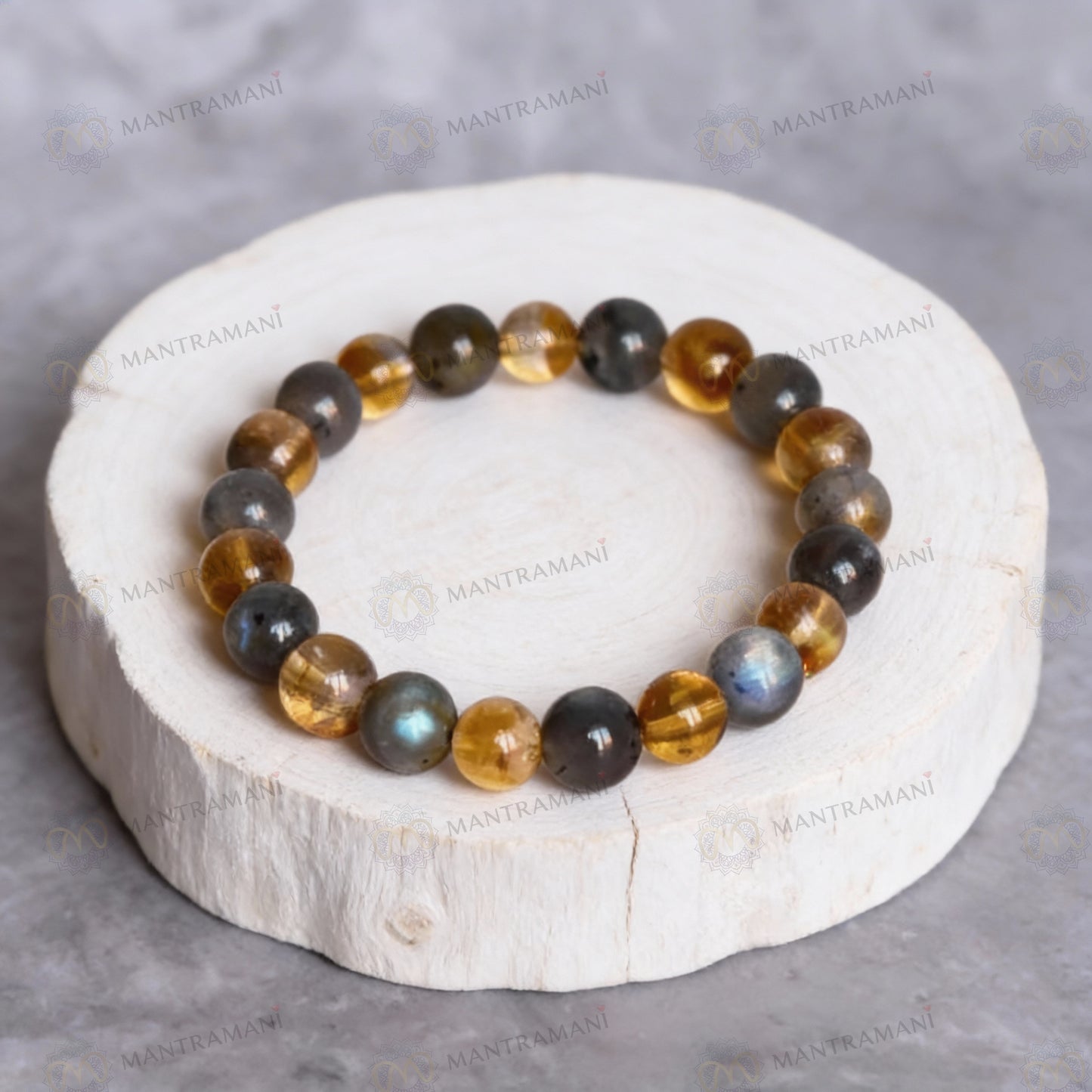 Gemini Zodiac Birthstone Crystal Bracelet- 8 mm- Mithun Rashi Crystal Bracelet