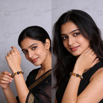 Gemini Zodiac Birthstone Crystal Bracelet- 8 mm- Mithun Rashi Crystal Bracelet