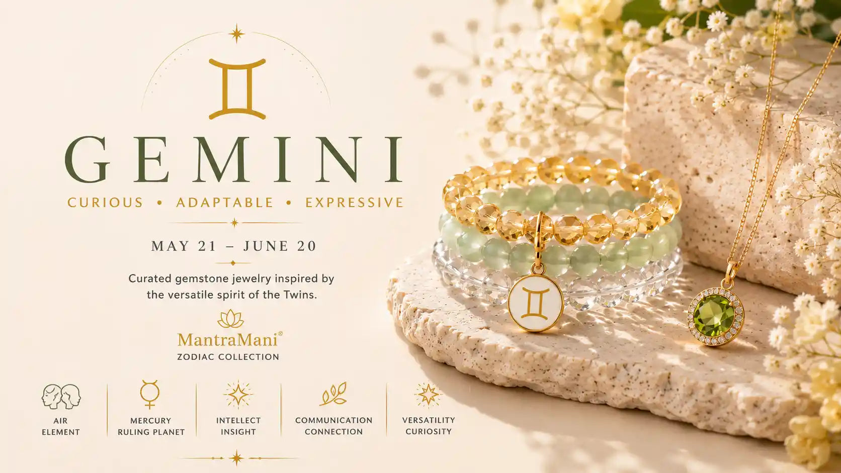 Gemini Birthstone Bracelets & Zodiac Jewelry