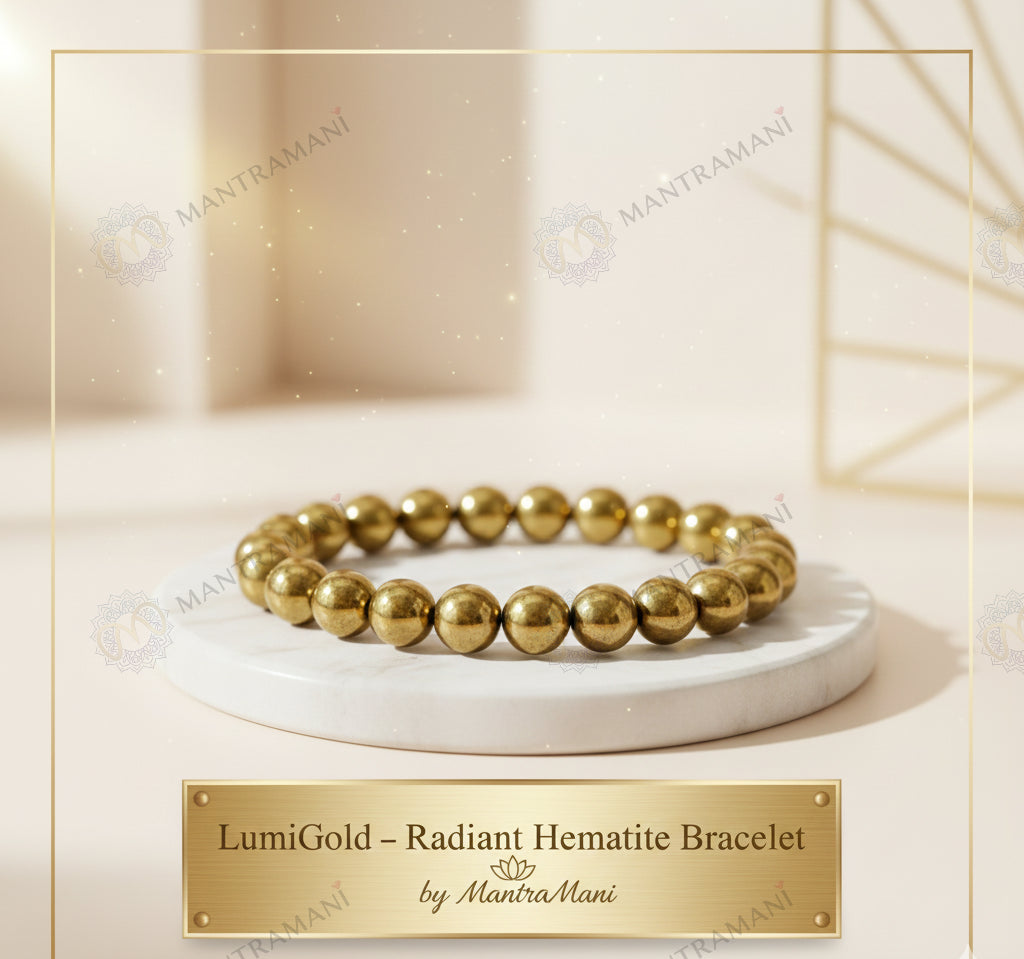 MantraMani® LumiGold™ – Radiant Hematite Bracelet by MantraMani