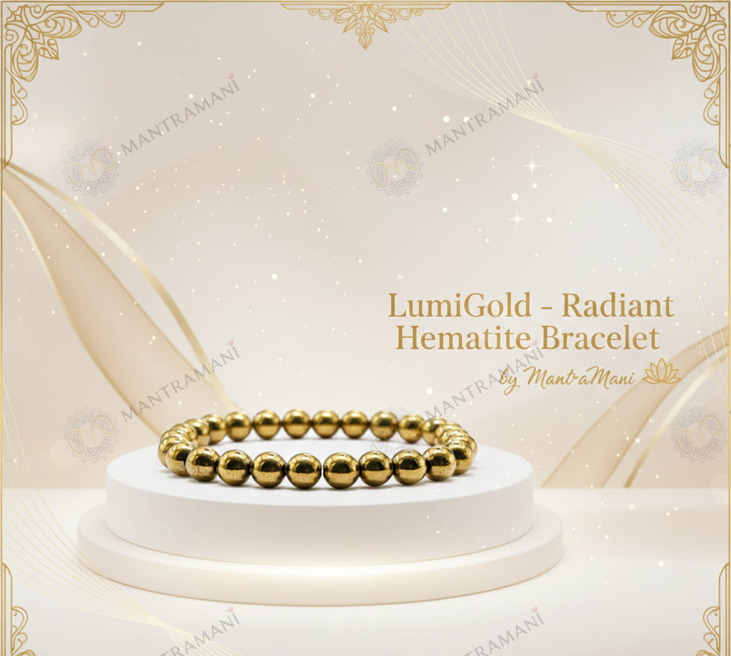 MantraMani® LumiGold™ – Radiant Hematite Bracelet by MantraMani