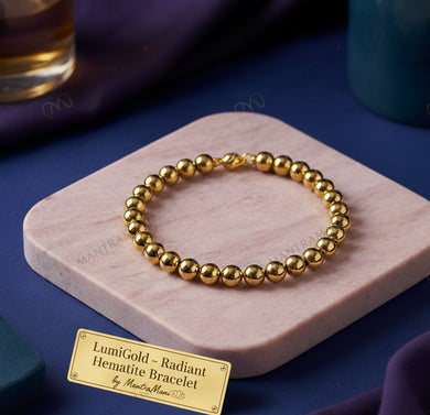 MantraMani® LumiGold™ – Radiant Hematite Bracelet by MantraMani