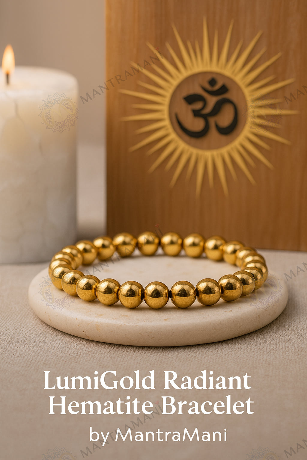 MantraMani® LumiGold™ – Radiant Hematite Bracelet by MantraMani